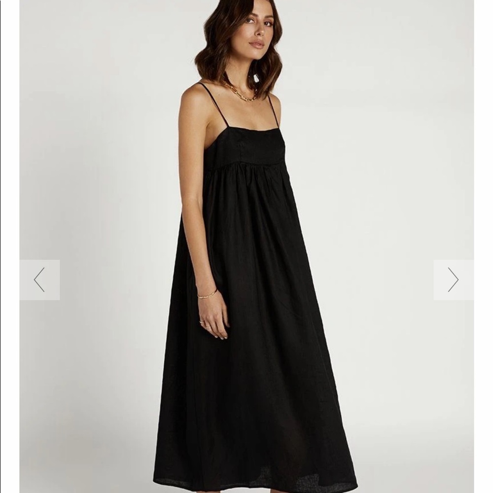 Linen empire waist maxi